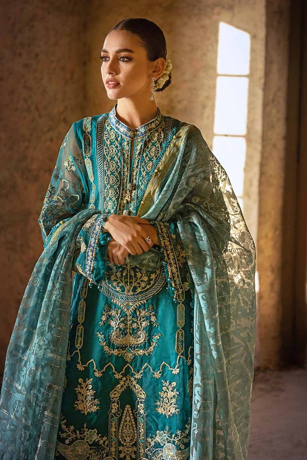 UAE -3PC Sequins Embroidered Organza Unstitched Suit with Lurex Organza Dupatta FE-32069