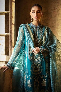 UAE -3PC Sequins Embroidered Organza Unstitched Suit with Lurex Organza Dupatta FE-32069