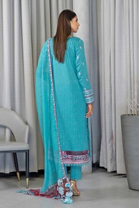 UAE -3PC Embroidered Glitter Printed Cambric Unstitched Suit with Sequins Dupatta PM-32073