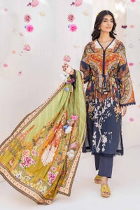 UAE -3PC Printed Cambric Unstitched Suit with Lawn Dupatta CBN-32016
