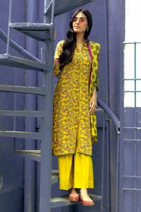UAE -3PC Printed Dobby Linen Unstitched Suit LT-32022 A