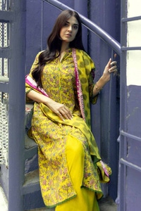 UAE -3PC Printed Dobby Linen Unstitched Suit LT-32022 A