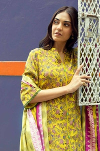 UAE -3PC Printed Dobby Linen Unstitched Suit LT-32022 A
