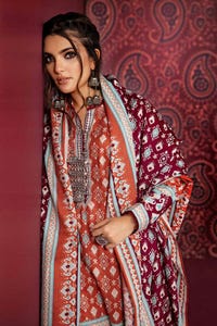 UAE -3PC Embroidered Printed Khaddar Unstitched Suit K-32024 A