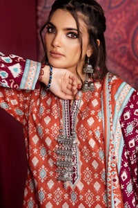 UAE -3PC Embroidered Printed Khaddar Unstitched Suit K-32024 A