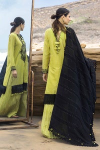 UAE -3PC Embroidered Leno Unstitched Suit with Jacquard Dupatta MJ-32050