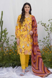 UAE -3PC Printed Lawn Unstitched Suit CL-32544