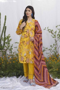 UAE -3PC Printed Lawn Unstitched Suit CL-32544