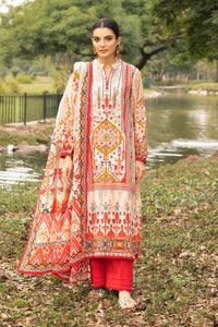 UAE -3PC Printed Lawn Unstitched Suit with Denting Lawn Dupatta DN-32107 B