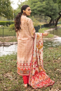 UAE -3PC Printed Lawn Unstitched Suit with Denting Lawn Dupatta DN-32107 B