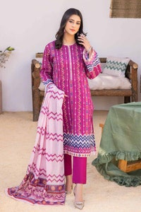 UAE -3PC Lawn Printed Unstitched Suit CL-32328 B