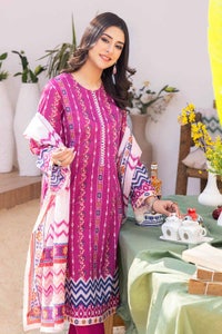 UAE -3PC Lawn Printed Unstitched Suit CL-32328 B