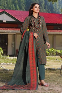 UAE -3PC Printed Karandi Unstitched Suit AY-32004