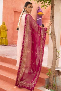 UAE -3PC Foam and Gold Printed Embroidered Unstitched Lawn Shirt with Foil Printed Chiffon Dupatta BM-32035