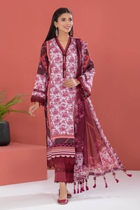 UAE -3PC Silk Unstitched Digital Printed Suit With Chiffon Dupatta CR-22007