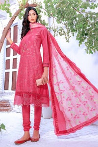 UAE -3PC Embroidered Dobby Unstitched Suit DB-32012