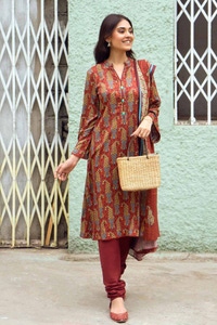 UAE -3PC Digital Printed Linen Unstitched Suit LT-32010 B