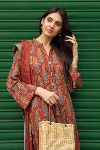 UAE -3PC Digital Printed Linen Unstitched Suit LT-32010 B