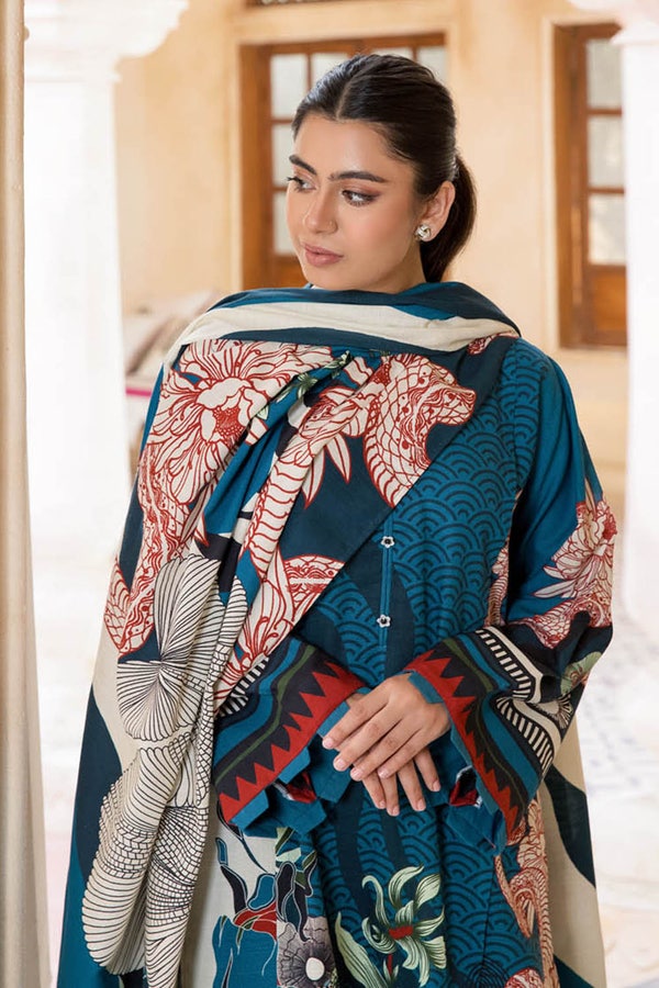 UAE -3PC Khaddar Unstitched Printed Suit WNS-22029 B