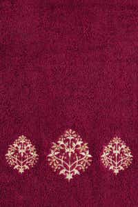 UAE -Ruby Red Combed 3Pc Embroidered Towel Set
