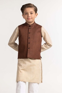 UAE -Rust Stylized Waist Coat KWC-PD23-008