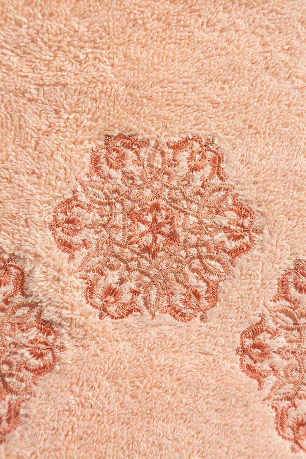 UAE -3PC Salmon Combed Embroidered Towel Set Towel