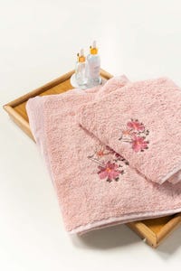 UAE -Salmon Combed 3Pc Embroidered Towel Set 23