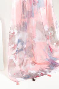 UAE-Multicolored Slub Lawn Printed Scarves SCF-43046