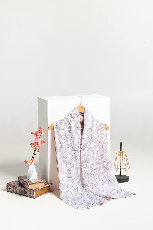 UAE-Slub Lawn Printed Scarf SCF-43055