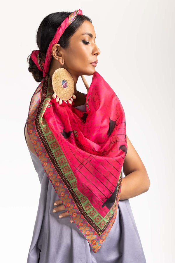 UAE -Printed Polyester Silk Scarf SCFI-23-04