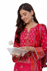 UAE -3 Piece Unstitched Printed Khaddar Suit SD-42005