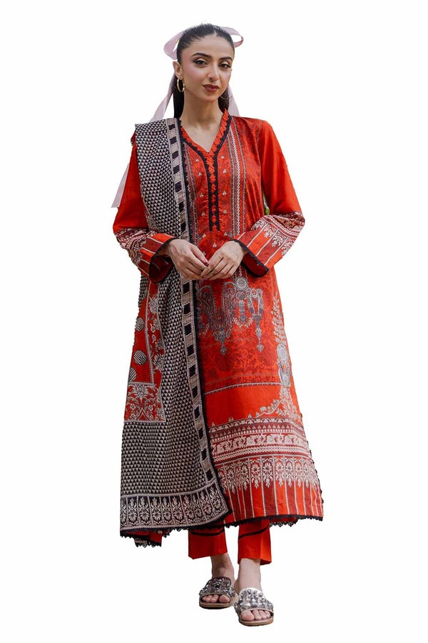 UAE -3 Piece Unstitched Printed Khaddar Suit SD-42025