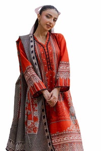UAE -3 Piece Unstitched Printed Khaddar Suit SD-42025