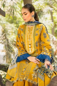 UAE -3PC Embroidered Cambric Unstitched Suit with Digital Printed Dobby Dupatta DB-32018