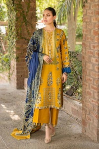 UAE -3PC Embroidered Cambric Unstitched Suit with Digital Printed Dobby Dupatta DB-32018