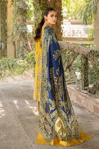 UAE -3PC Embroidered Cambric Unstitched Suit with Digital Printed Dobby Dupatta DB-32018