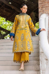 UAE -3PC Embroidered Cambric Unstitched Suit with Digital Printed Dobby Dupatta DB-32018