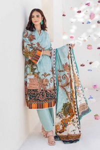 UAE -3PC Printed Cambric Unstitched Suit with Lawn Dupatta CBN-32025