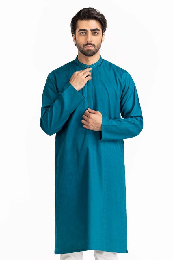 UAE -Sea Green Embroidered Kurta KR-EMB24-007