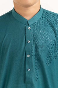 UAE -Sea Green Embroidered Kurta KR-KEMB22-014