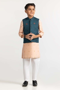 UAE -Sea Green Embroidered Waist Coat KWC-PD23-010