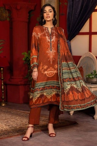 UAE -3PC Digital Printed Linen Unstitched Suit with Linen Jacquard Dupatta LT-32025