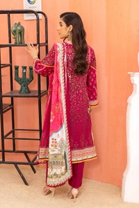 UAE -3PC Printed Cambric Unstitched Suit with Lawn Dupatta CBN-32024