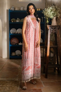 UAE -3 Piece Unstitched Embroidered Lawn Suit with Embroidered Chiffon Dupatta PM-52039