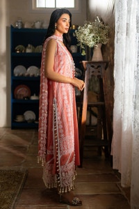 UAE -3 Piece Unstitched Embroidered Lawn Suit with Embroidered Chiffon Dupatta PM-52039
