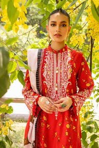 UAE -3PC Embroidered Cambric Unstitched Suit with Digital Printed Lawn Dupatta CBE-32007