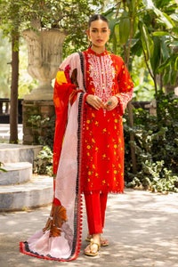 UAE -3PC Embroidered Cambric Unstitched Suit with Digital Printed Lawn Dupatta CBE-32007