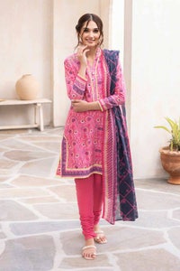 UAE -3PC Printed Lawn Unstitched Suit with Denting Lawn Dupatta DN-32109 B