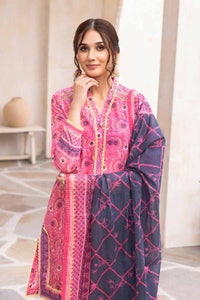 UAE -3PC Printed Lawn Unstitched Suit with Denting Lawn Dupatta DN-32109 B
