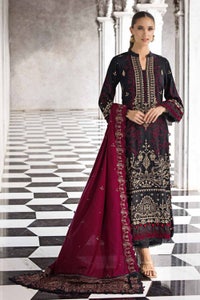 UAE -3PC Embroidered Pashmina Unstitched Suit with Embroidered Pashmina Shawl AP-32039